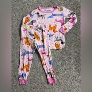 Baby Reshinee Dapper Dog Long John 2 Piece PJ Set in Pink Size 18-24 Months